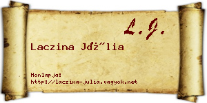 Laczina Júlia névjegykártya